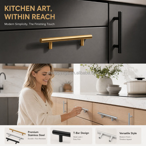 Poignées de <span class=keywords><strong>porte</strong></span> de placard en acier inoxydable réglables contemporaines noir mat, poignées de tiroir, boutons de meubles, vis, armoire, <span class=keywords><strong>commode</strong></span> - Product Image 2