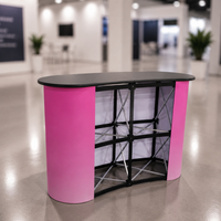 Comptoir pliable en aluminium à prix d'usine pour salon professionnel, présentoir pop-up, comptoir escamotable
