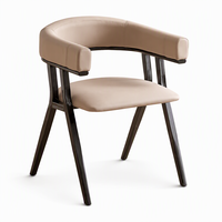 Chaise de salle à manger beige, 72 cm de hauteur, avec assise de 47 cm de hauteur et 50 cm x 50 cm, dossier incurvé, pieds en acier carbone, style moderne