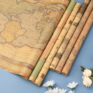 Papier d'emballage kraft style rétro pour fleurs, cadeaux, couvertures de livres, boîtes cadeaux, 100 g/m², compatible impression offset UV - Product Image 1