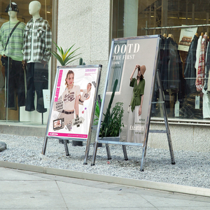 Tablero sándwich Letreros de Casa Abierta de acero para bienes raíces un marco Letrero de acero Soporte lateral - Product Image 2