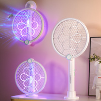 Piège à moustiques automatique violet en gros, tapette électrique pliable 2-en-1 avec lampe anti-moustiques, usage domestique, affichage numérique 20m
