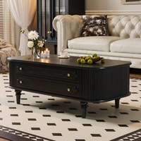 Descuento por Tiempo Limitado: Mesa de Centro Francesa Vintage, Mesa de Centro de Madera Maciza de Estilo Mediados de Siglo para Salas de Estar Pequeñas