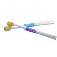 Nouvelle conception de brosse à dents en plastique à poils souples, 2 couleurs, brosse à dents orthodontique pour adultes, usage domestique