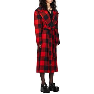 Abrigo rojo último diseño de moda abrigo de <span class=keywords><strong>gabardina</strong></span> de lana virgen de alta calidad abrigos personalizados para <span class=keywords><strong>mujer</strong></span> - Product Image 2