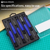 WEIDA – jeu de tournevis de précision en acier S2, 6 pièces, kit d'outils de réparation électronique magnétique traité thermiquement pour bijoutiers WH07603