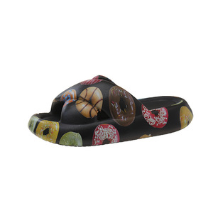 Cross Strap <b>Slippers</b> For Women Summer Cute Donut Print Thick Sole Non Slip Soft Indoor Outdoor Slides - Product Image 5