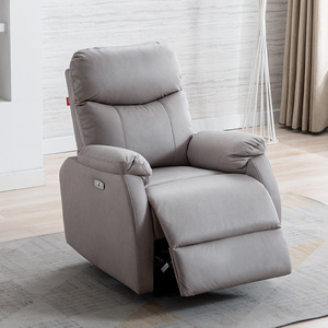 Fauteuil inclinable électrique en cuir orange, siège individuel avec fonction de massage pour la détente et le confort à la maison - Product Image 2