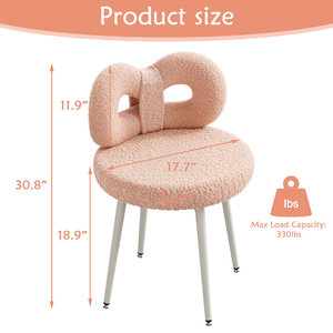 Silla de Peluche Rosa con Doble Anillo y Patas Blancas JIAMEIJIA - Venta al por Mayor OEM ODM - Product Image 2