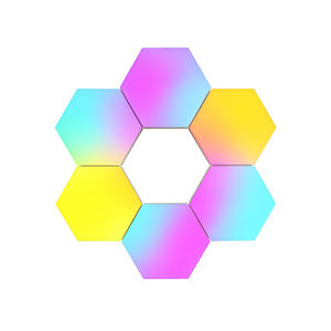 אורות משושה אפליקציה חכם בקרת אפליקציה משושה rgb הוביל אורות קיר או שולחן עבודה עם סינכרון מוסיקה עבור עיצוב הזרמת חדר משחקים - Product Image 1