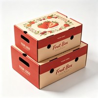 Boîtes en carton ondulé pliables personnalisées pour l'emballage des fruits, boîtes cadeaux en papier kraft pour fruits mélangés, raisins et produits frais