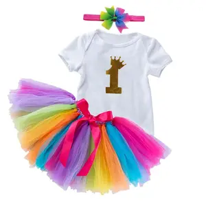 2022 Low Price Birthday Party Girl Tutu Dresses Size 1-2 Cute Baby Girl Outfits DGHB-037