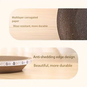 Krasplaat Kattenspeelgoedpapier Ontwerp Ronde Komvorm Krabpaal Kattenkrabber Kattenmeubel Golfkarton - Product Image 4