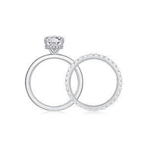 S925 argento Sterling rodiato taglio ovale D VVS Moissanite anello di fidanzamento per le donne, oro massiccio e Lab Diamond disponibili - Product Image 6