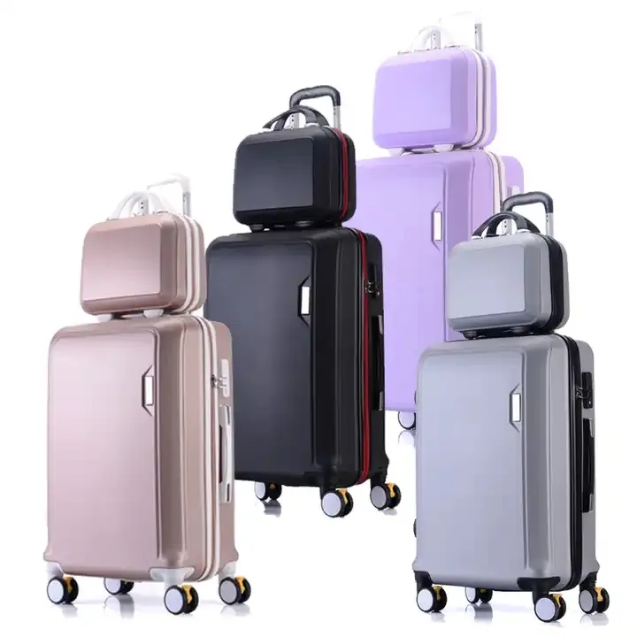 Prezzo di fabbrica personalizza Trolley da viaggio borsa ABS Hardshell leggero bagaglio a mano con cerniera valigia set di valigie