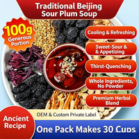 Kit de préparation de soupe aux prunes aigres de Pékin ancien, marque privée OEM, formule ancienne de MTC, substitut de prune fumée, tisane, vente en gros personnalisée