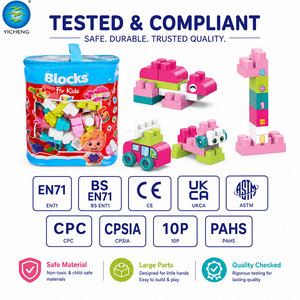 Juego de Bloques de Construcción Grandes para Niños Pequeños, Juguete Educativo de Construcción con Bolsa de Almacenamiento, Bloques de Animales, Autos y Números para Niños - Product Image 5