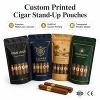 Pochette personnalisée pour humidor à cigares, en aluminium, anti-odeur, hydratante, en Mylar, pour 4-5 cigares, avec hygromètre et séparateur