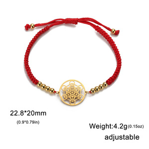 Bracelet en acier inoxydable plaqué or 18 carats, cube <span class=keywords><strong>de</strong></span> <span class=keywords><strong>Metatron</strong></span>, sceaux <span class=keywords><strong>de</strong></span> géométrie sacrée des archanges, bijoux ajustables pour femmes et hommes - Product Image 6