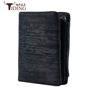Cartera Tiding para hombre, capa superior de piel de vaca, estilo corto, multifuncional, unisex, azul, frecuencia P42135 - Product Image 3