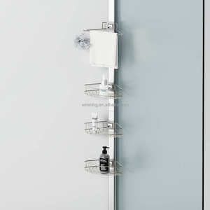 WIREKING 74-106 pouces – Support de douche réglable en aluminium, lot de 4, avec barre télescopique, organisateur d'angle pour salle de bain - Product Image 2