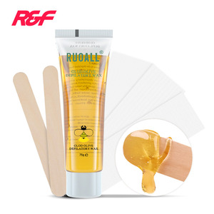 Kit d'épilation à la cire à sucre, spatules parfaites pour la première fois, avec papier et bois jaune 18x5x5cm, 3 ans - Product Image 1