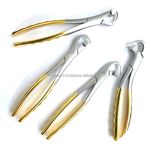 Juego de fórceps dentales de acero inoxidable con mango chapado en oro, instrumentos quirúrgicos, proveedor mayorista - Product Image 2