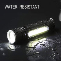 Mini lampe de poche rechargeable usb, 250 lumens, logo personnalisé cob led super lumineux, torche de camping en plein air étanche avec aimant