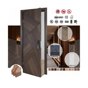 Puerta de Madera Maciza con Revestimiento Interior, Certificada para el Mercado Americano, Resistente al Fuego, con Apertura Manual, Fabricada en Guangdong - Product Image 1