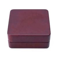 Boîte à monnaie compacte en bois, étui de présentation portable personnalisé avec coins arrondis et insert en velours noir