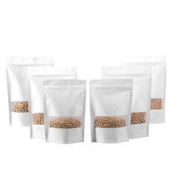 Sachet alimentaire en papier kraft blanc thermoscellable à fermeture éclair, avec fenêtre dépolie tendance