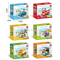 Gran oferta, juguetes educativos para niños, regalos para niños, modelo de coche de dibujos animados para jardín de infantes, juegos de bloques de construcción, bloques, juguetes para coche