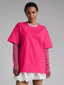 Camiseta de manga larga de doble capa personalizada para mujer, tela de punto holgada ecológica, estilo informal de verano - Product Image 6