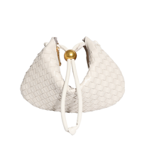 Sac à bandoulière décontracté ZPT039 WEEKS de luxe, tendance mode, petit sac tissé en forme de dumpling, fermeture éclair, en PU et polyester, capacité 1-1,9L pour femme