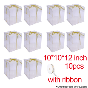 10 boîtes à gâteaux transparentes hautes, contenants pour gâteaux, boîtes de transport, boîtes cadeaux transparentes, présentoirs pour pâtisserie, 10*10*12 pouces - Product Image 2