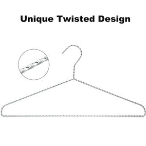 LINDON Einzigartiger Gedrehter Metall-Kleiderbügel Schlanker Chrom-Kleiderbügel für Schrankorganisation - Product Image 2