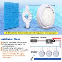 Rvb couleur changeante 12V 35W étanche Ip68 Led étang ampoule lampe murale télécommande piscine lumière
