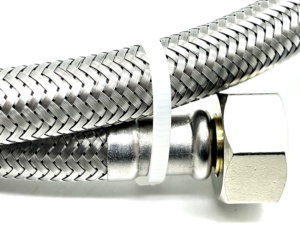 Kit de <span class=keywords><strong>tuyau</strong></span> d'alimentation pour <span class=keywords><strong>lave</strong></span>-<span class=keywords><strong>vaisselle</strong></span> en acier inoxydable tressé avec <span class=keywords><strong>raccord</strong></span> coudé 72 pouces 3/8" Comp - Product Image 4