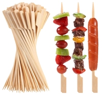 Brochette de barbecue rotative à pagaie biodégradable brochette de pistolet en bambou jetable hamburger bâtons de bambou avec logo personnalisé