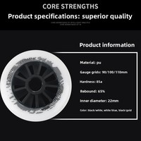 Roues de patinage de vitesse en ligne 90mm 100mm 110mm 85A PU sans roulement 3 couleurs noir blanc bleu or vente en gros
