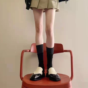 <span class=keywords><strong>Scarpe</strong></span> Casual Impermeabili in Microfibra Bicolore Nero e Bianco per Uomo e <span class=keywords><strong>Donna</strong></span>, con Tacco Spesso e Punta Quadrata, Slip-on per Tutte le Stagioni - Product Image 6