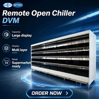 Réfrigérateur Vitrine Ouverte Multi-Niveaux SDERE - Réfrigérateur à Fruits et Légumes à Refroidissement par Air avec Éclairage LED 1~10, Dégivrage Automatique et Rideau de Nuit