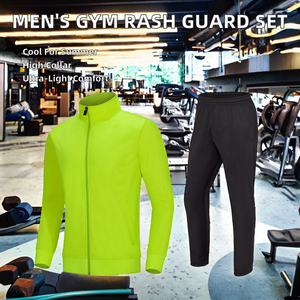 Conjuntos de Rash Guard de Dos Piezas para Hombre, Personalizados, para Gimnasio y Fitness, Transpirables, Ligeros, Camisetas de Compresión, Pantalones Cortos de MMA con Elasticidad en Cuatro Direcciones - Product Image 2