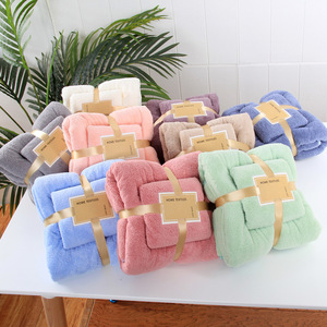 Cadeaux IStapromo, ensemble de serviettes de bain en velours corail, polyester, logo personnalisé, serviettes de plage épaisses et absorbantes - Product Image 4