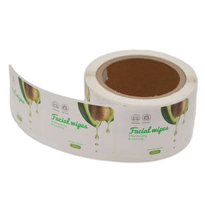 Low MOQ Free Plate Custom Waterproof BOPP PE Private Logo Adhesive Roll Labels Stickers For Cosmetic Skincare Packaging