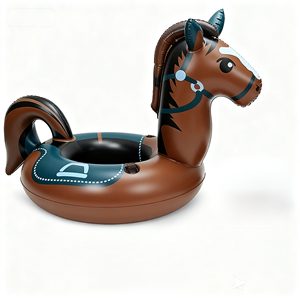 Flotador Inflable de Caballo Marrón para Piscina para Adultos con Portavasos, Agarradera, Cuerda y Asiento de Malla Cómodo - Product Image 1
