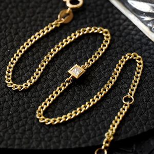 Xinfly 2 Piece 18k Pure Gold Tarnish Free 0.10CT Solitaire Diamond Bezel Cuban Link Chain Necklace <b>Bracelet</b> Jewelry <b>Set</b> - Product Image 4