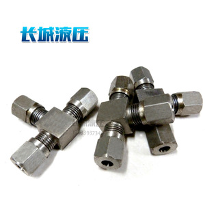 Raccord de compression Ccyy C-Tv-L12, connecteur hydraulique en acier inoxydable à trois voies pour connexion de tuyaux - Product Image 4