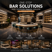 Solution complète de mobilier de bar sur mesure avec comptoir de bar LED et mur à vin pour restaurant, café, hôtel, boîte de nuit, réception, bar à café, club