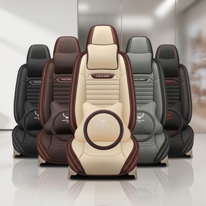 LumeStitch Ensemble complet de 10 housses de <span class=keywords><strong>siège</strong></span> en cuir toutes saisons, universelles, confortables et de qualité supérieure pour l'intérieur de voiture - Product Image 3